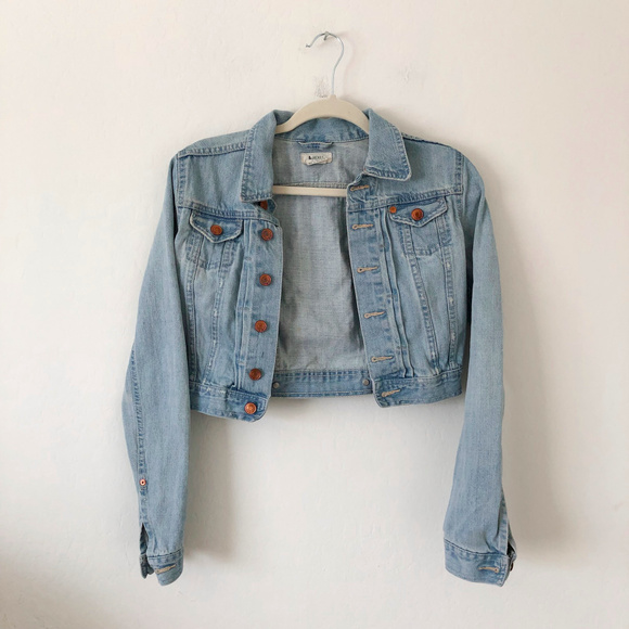& Jacket Jackets & Blazers - &JACKET Cropped Blue Denim Jacket
